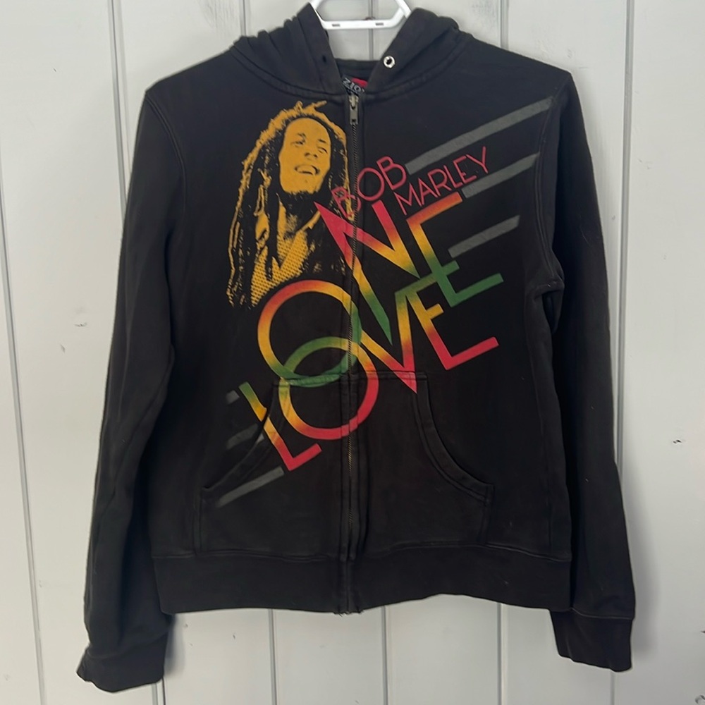 Bob Marley Zip Up Hoodie Size XL Juniors Women’s Small Zion Rootswear